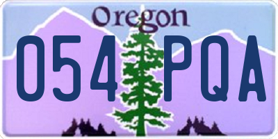 OR license plate 054PQA