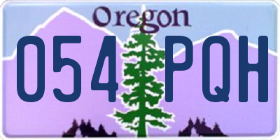 OR license plate 054PQH