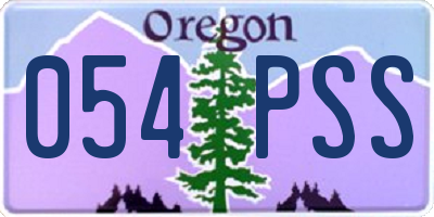 OR license plate 054PSS