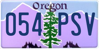 OR license plate 054PSV