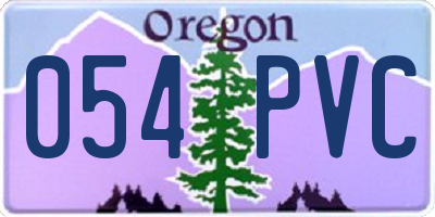 OR license plate 054PVC