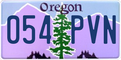 OR license plate 054PVN