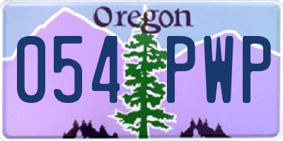 OR license plate 054PWP