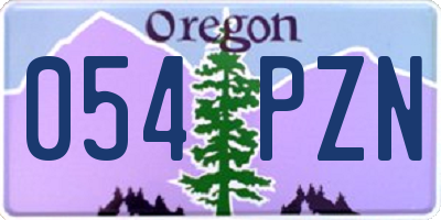 OR license plate 054PZN