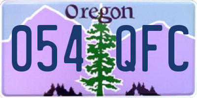OR license plate 054QFC