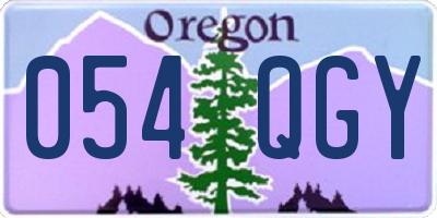 OR license plate 054QGY