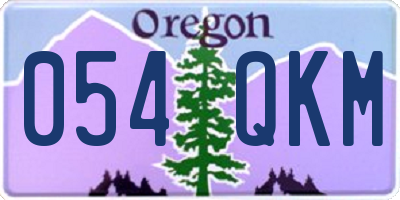 OR license plate 054QKM