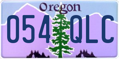 OR license plate 054QLC