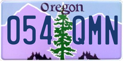 OR license plate 054QMN