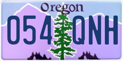 OR license plate 054QNH