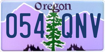 OR license plate 054QNV
