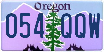 OR license plate 054QQW
