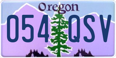 OR license plate 054QSV
