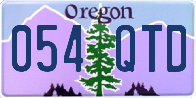 OR license plate 054QTD
