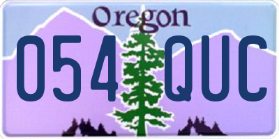 OR license plate 054QUC