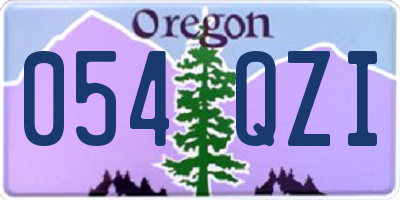 OR license plate 054QZI