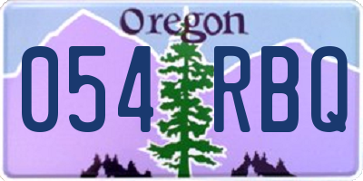 OR license plate 054RBQ