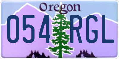 OR license plate 054RGL