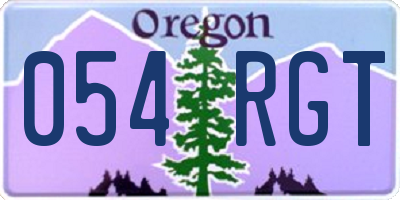 OR license plate 054RGT