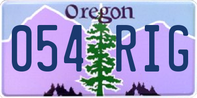 OR license plate 054RIG
