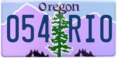 OR license plate 054RIO
