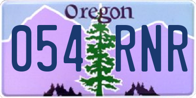 OR license plate 054RNR
