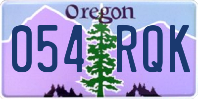 OR license plate 054RQK