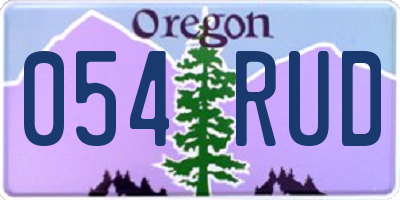 OR license plate 054RUD