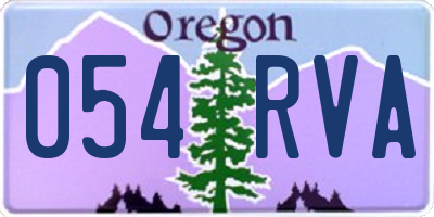 OR license plate 054RVA