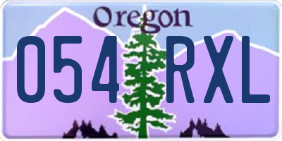 OR license plate 054RXL