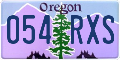 OR license plate 054RXS