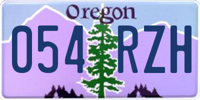 OR license plate 054RZH