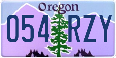 OR license plate 054RZY