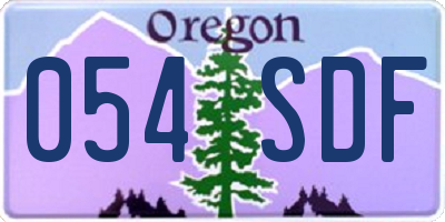 OR license plate 054SDF