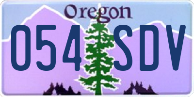OR license plate 054SDV