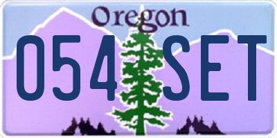 OR license plate 054SET