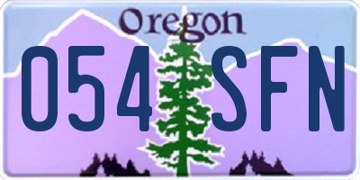 OR license plate 054SFN