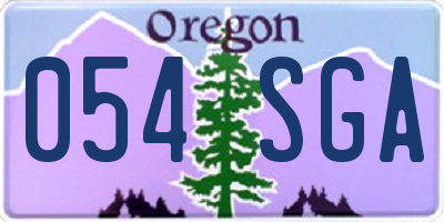 OR license plate 054SGA