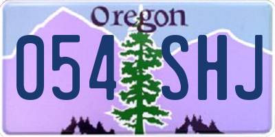 OR license plate 054SHJ
