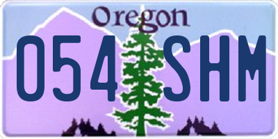 OR license plate 054SHM