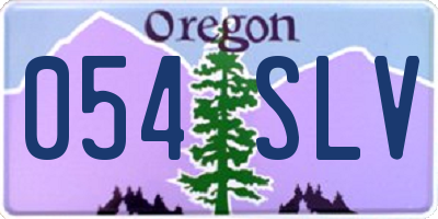 OR license plate 054SLV