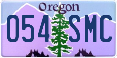 OR license plate 054SMC