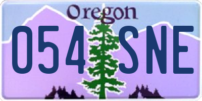 OR license plate 054SNE