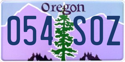 OR license plate 054SOZ