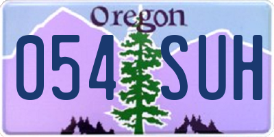 OR license plate 054SUH