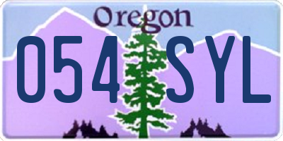 OR license plate 054SYL