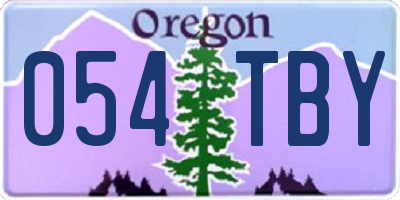 OR license plate 054TBY