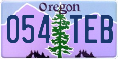 OR license plate 054TEB
