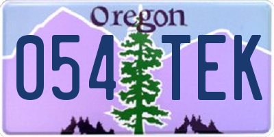 OR license plate 054TEK