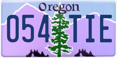 OR license plate 054TIE